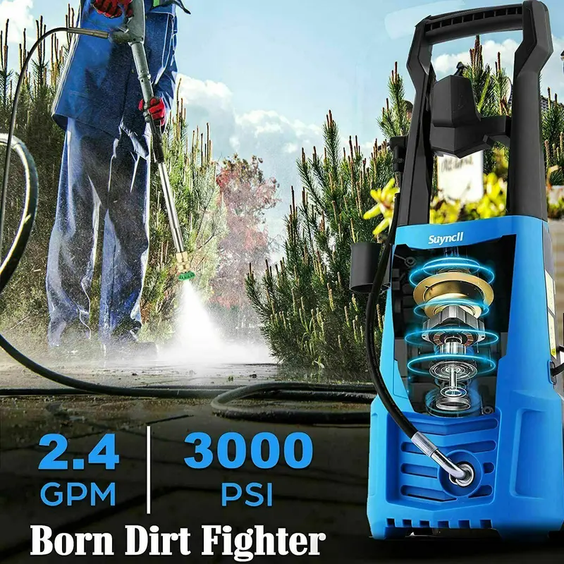 Suyncll 3000 PSI Electric Pressure Washer – 2.4 GPM High-Performance Cleaning System