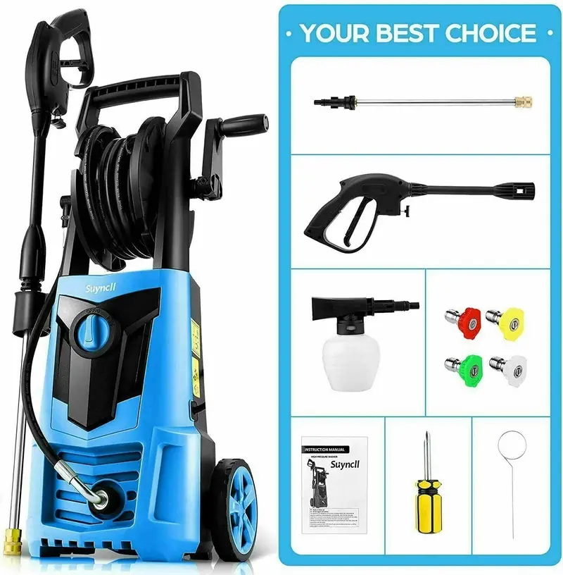 Suyncll 3000 PSI Electric Pressure Washer – 2.4 GPM High-Performance Cleaning System