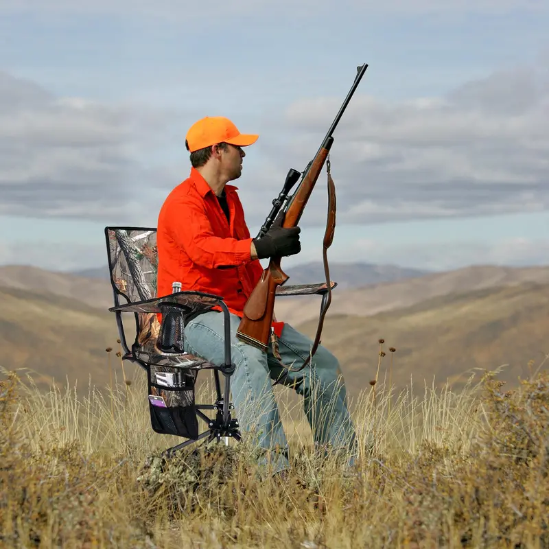 Swivel Hunting and Camping Chair for Adults – Includes Cup Holder and Carry Bag 2