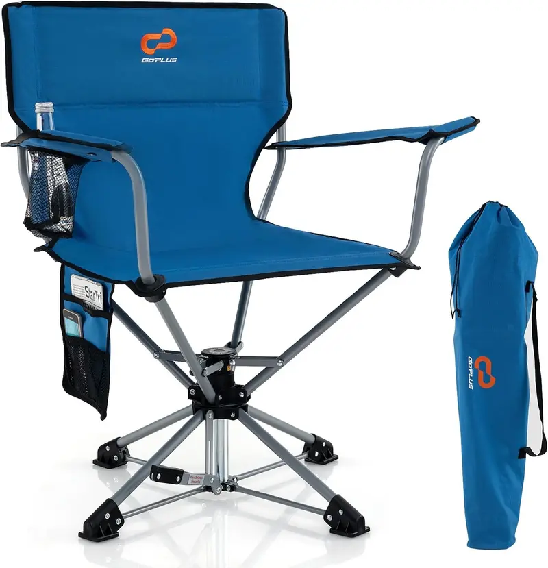 Swivel Hunting and Camping Chair for Adults – Includes Cup Holder and Carry Bag