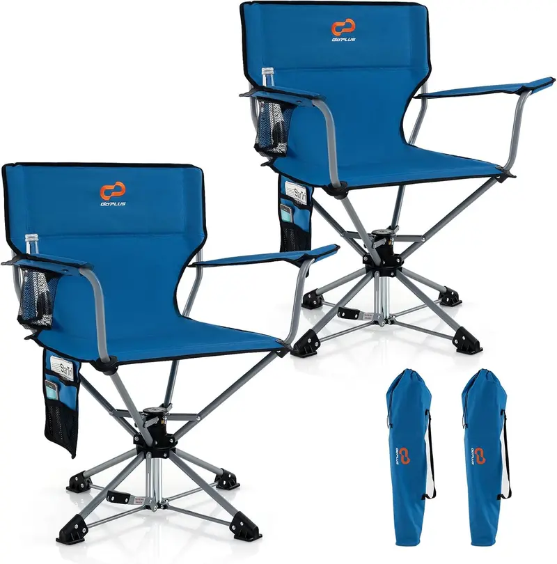 Swivel Hunting and Camping Chair for Adults – Includes Cup Holder and Carry Bag