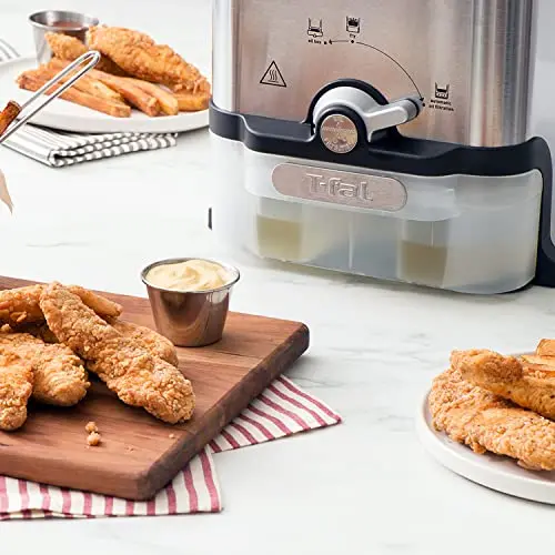 T-Fal Ultimate Steel Deep Fryer – 3.5L Oil Capacity with Basket, Ideal for 2.6 lbs of Food