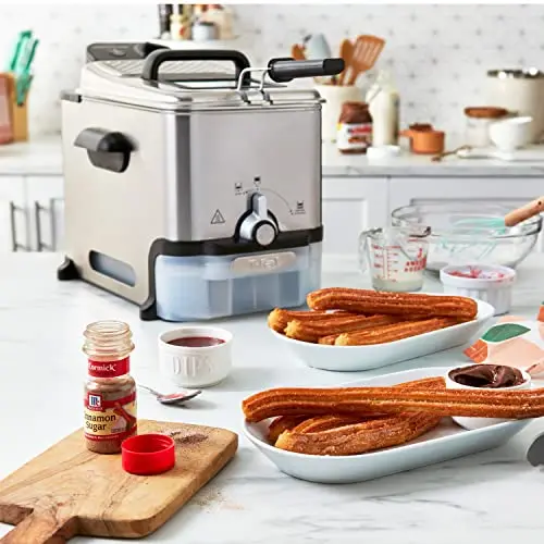 T-Fal Ultimate Steel Deep Fryer – 3.5L Oil Capacity with Basket, Ideal for 2.6 lbs of Food
