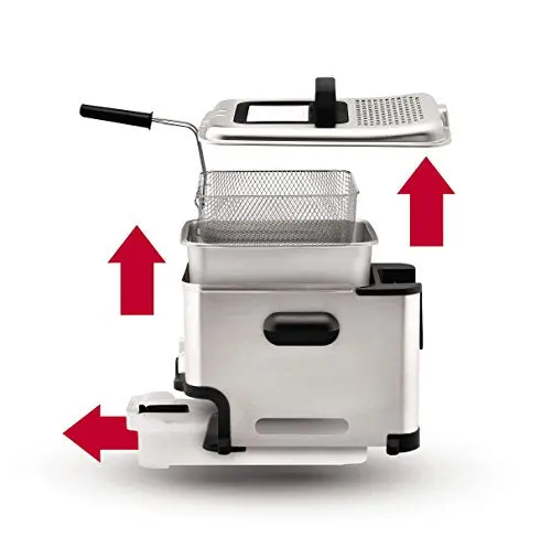 T-Fal Ultimate Steel Deep Fryer – 3.5L Oil Capacity with Basket, Ideal for 2.6 lbs of Food