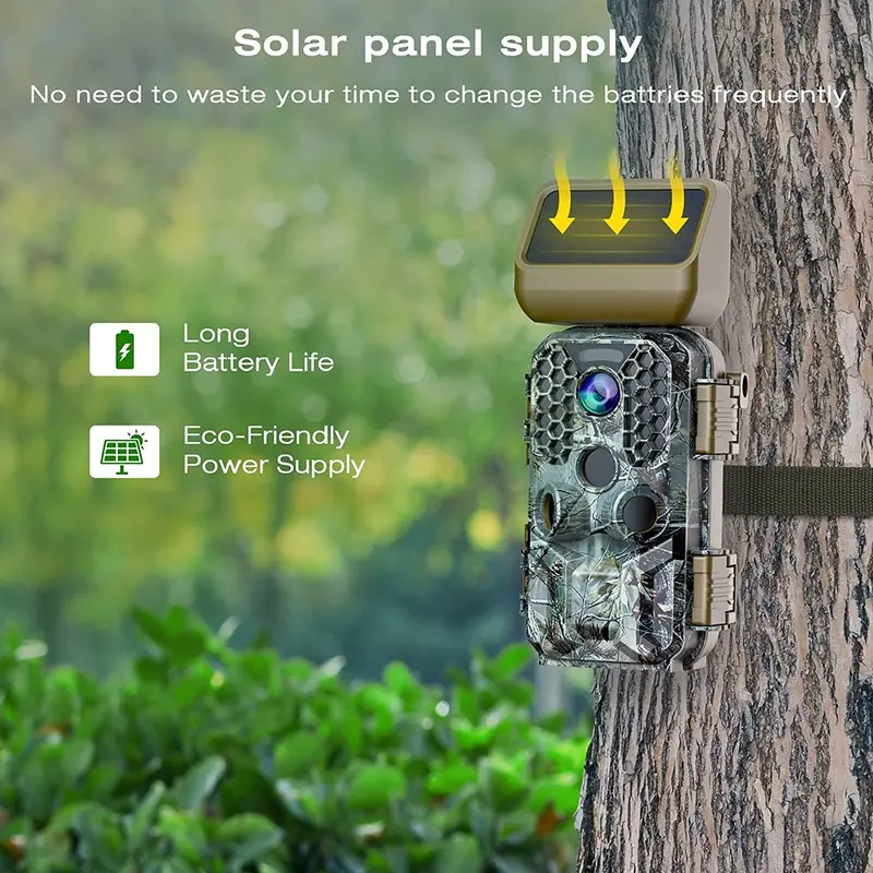 T200 Solar-Powered 4K Trail Camera – 30MP Imaging, WiFi & Bluetooth Connectivity for Wildlife Monitoring