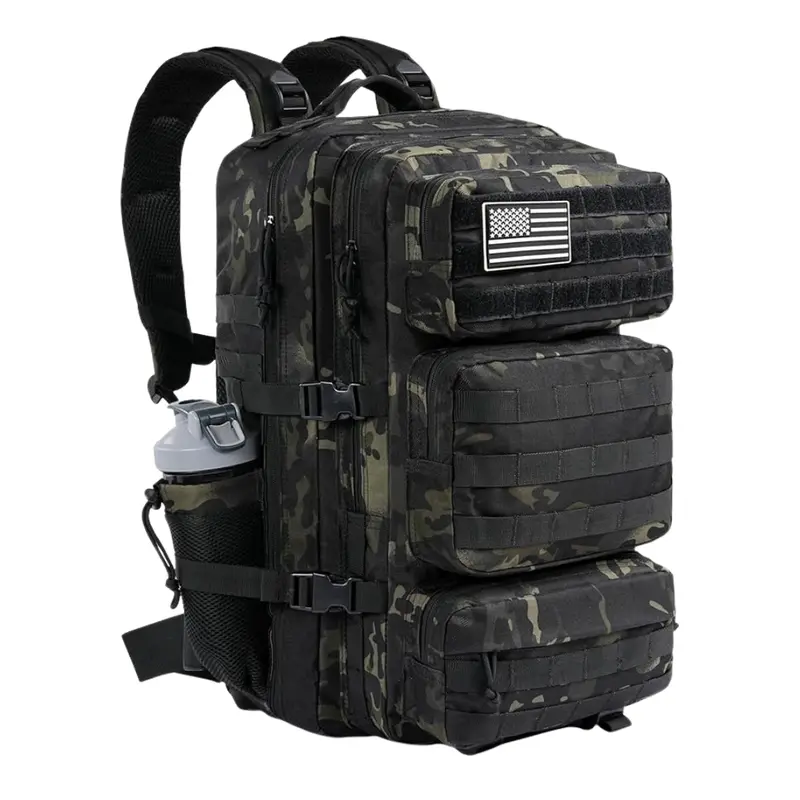 Tactical-Style Backpack with MOLLE Webbing, Modular Storage, and Multi-Zone Organization