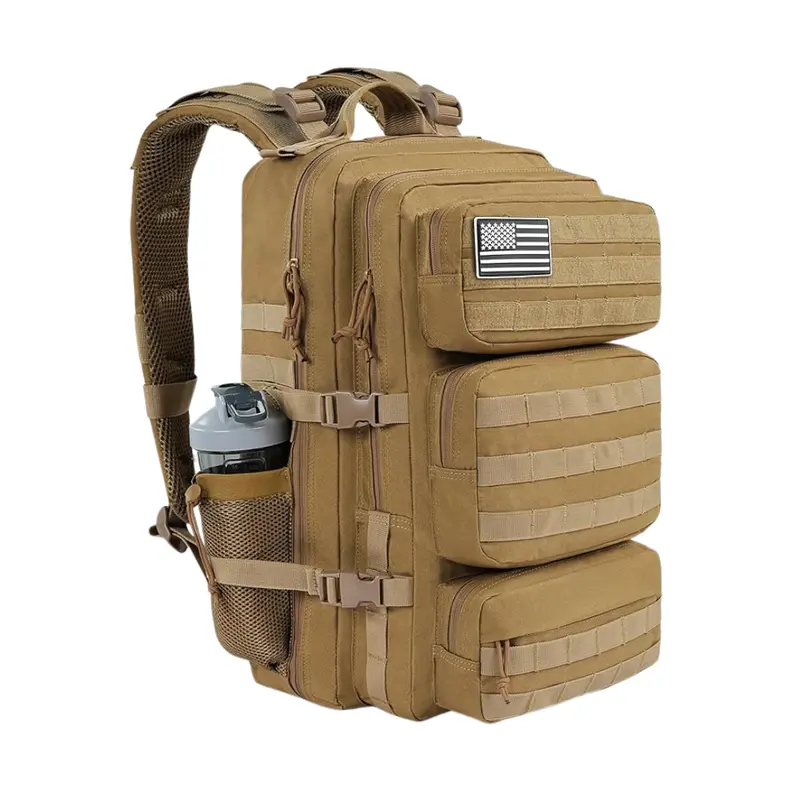 Tactical-Style Backpack with MOLLE Webbing, Modular Storage, and Multi-Zone Organization