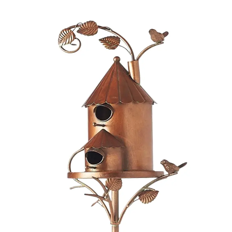 Talart Metal Birdhouse Stake | Artistic Garden Bird Home Decoration