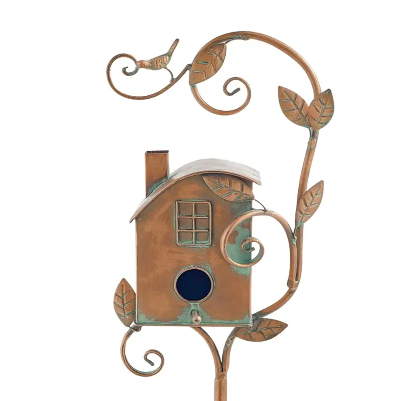Talart Metal Birdhouse Stake | Artistic Garden Bird Home Decoration