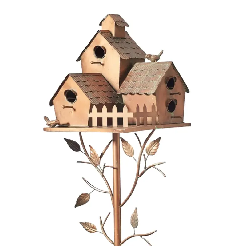 Talart Metal Birdhouse Stake | Artistic Garden Bird Home Decoration 5