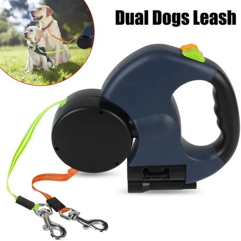 Tangle-Free Dual-Dog Walking Leash for Side-by-Side Control