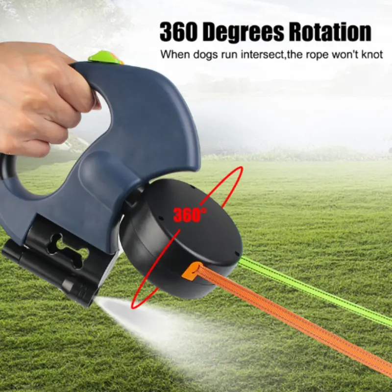 Tangle-Free Dual-Dog Walking Leash for Side-by-Side Control