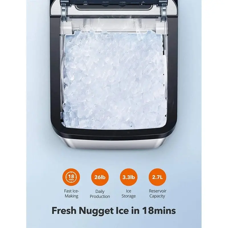Taotronic Countertop Nugget Ice Maker – Sonic Technology for Chewable Ice in Minutes