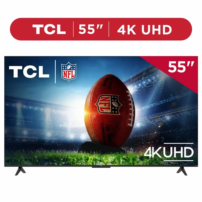 TCL 55-Inch 4-Series 4K UHD Smart TV with Roku, HDR, Voice Remote, and Quad HDMI Ports