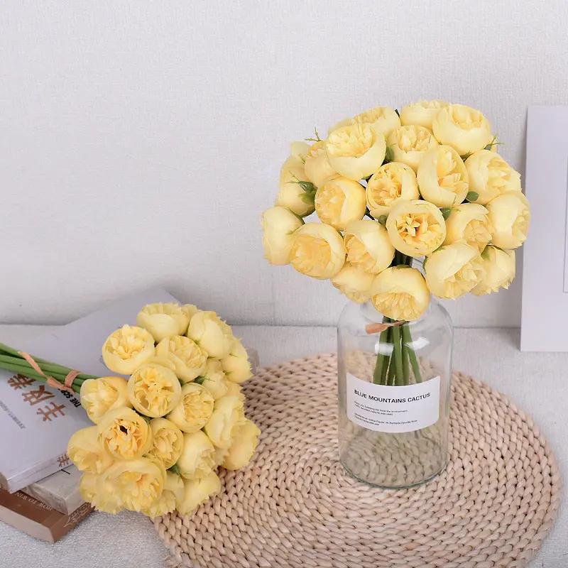 Tea Rose & Peony Silk Bouquet – 27-Head Statement Arrangement for Altars & Entryways