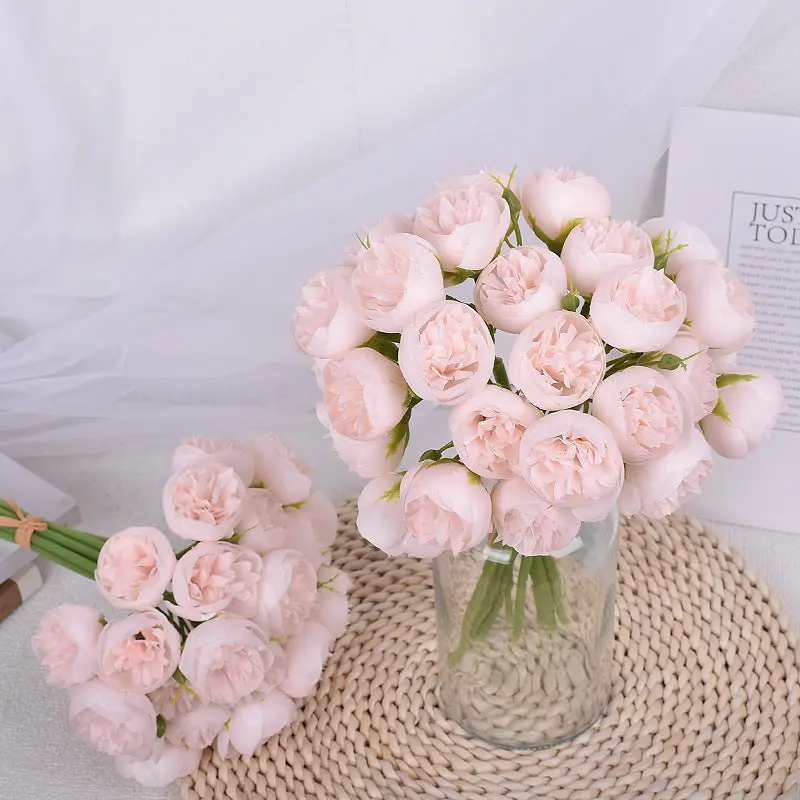 Tea Rose & Peony Silk Bouquet – 27-Head Statement Arrangement for Altars & Entryways 6