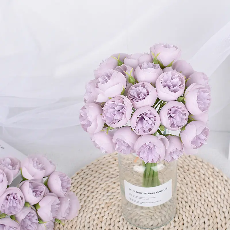 Tea Rose & Peony Silk Bouquet – 27-Head Statement Arrangement for Altars & Entryways