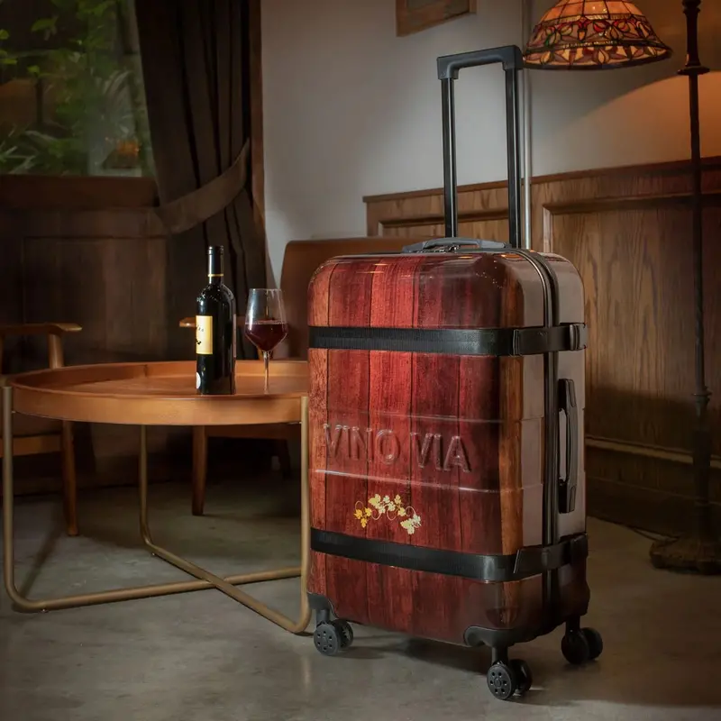 The Ten Wine Luggage – TSA-Approved, Anti-Theft Hard-Shell Spinner Suitcase for 10 Bottles