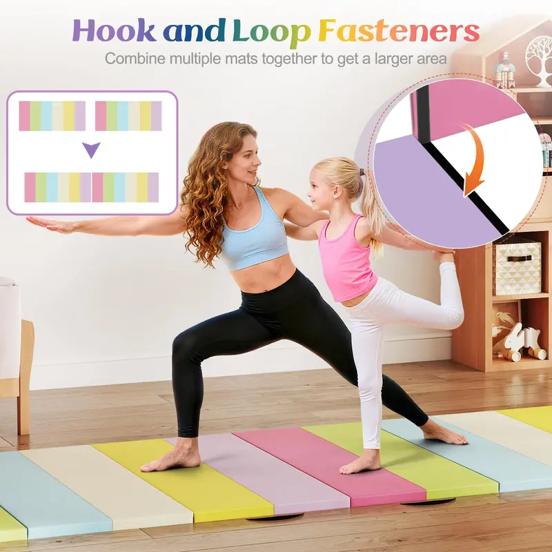 Three-Panel Folding Tumbling Mat – 6' x 4' Gymnastics Training Pad with Carrying Handles