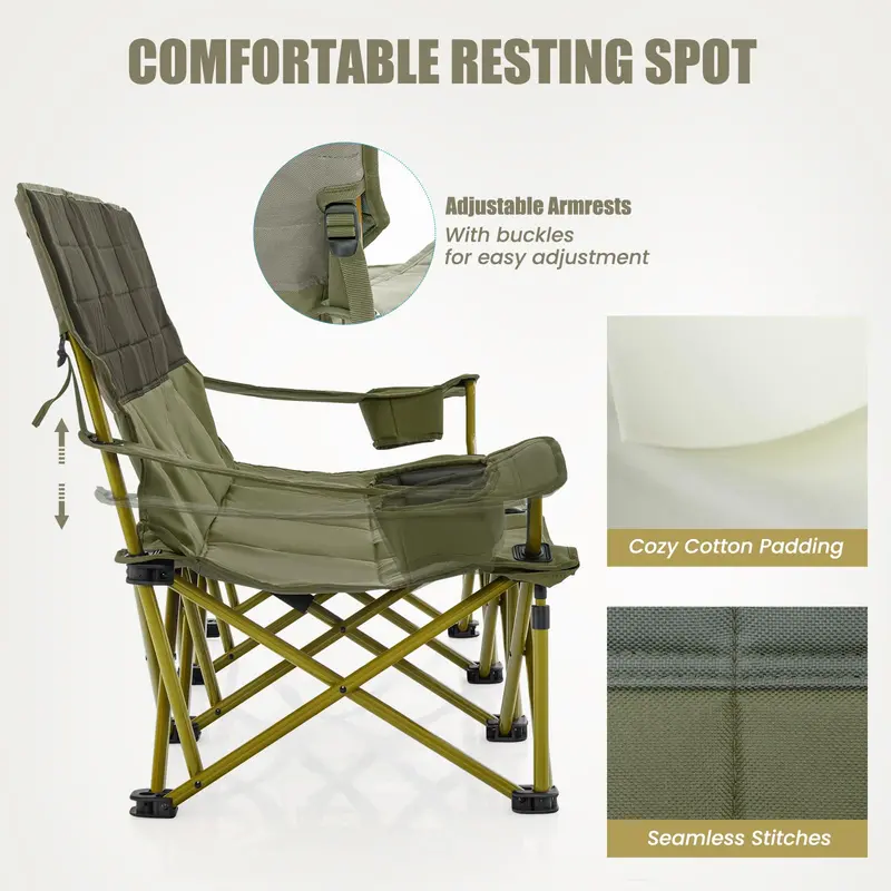 Three-Person Oversized Folding Camping Couch Chair for Outdoor Relaxation