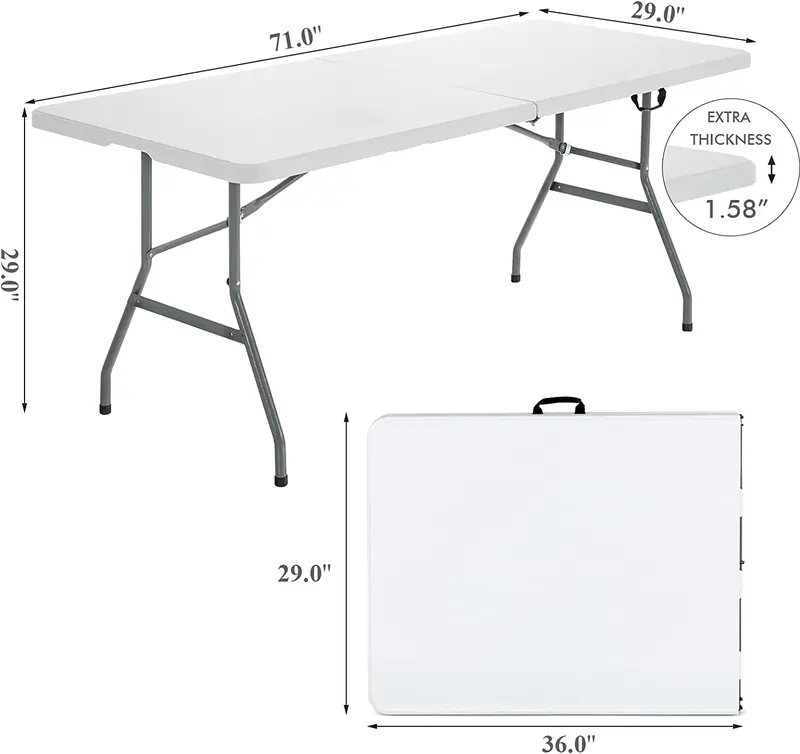Three-Piece Portable Picnic Set – 6-Foot Weather-Resistant Folding Table & Benches