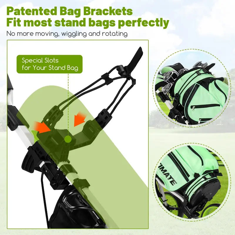 Three-Wheel Golf Push Cart – Compact Foldable Caddy with Adjustable Seat & Smooth Rolling Wheels