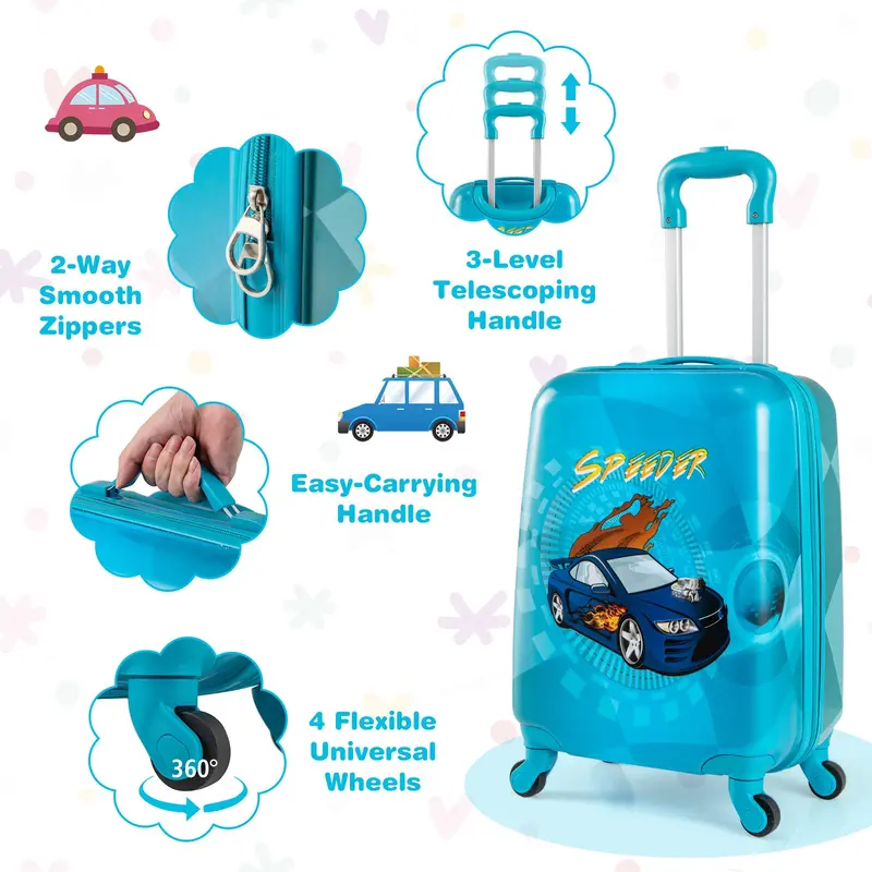 Toddler Travel Luggage Set – Navy 2-Piece Spinner Suitcase Bundle for Young Travelers