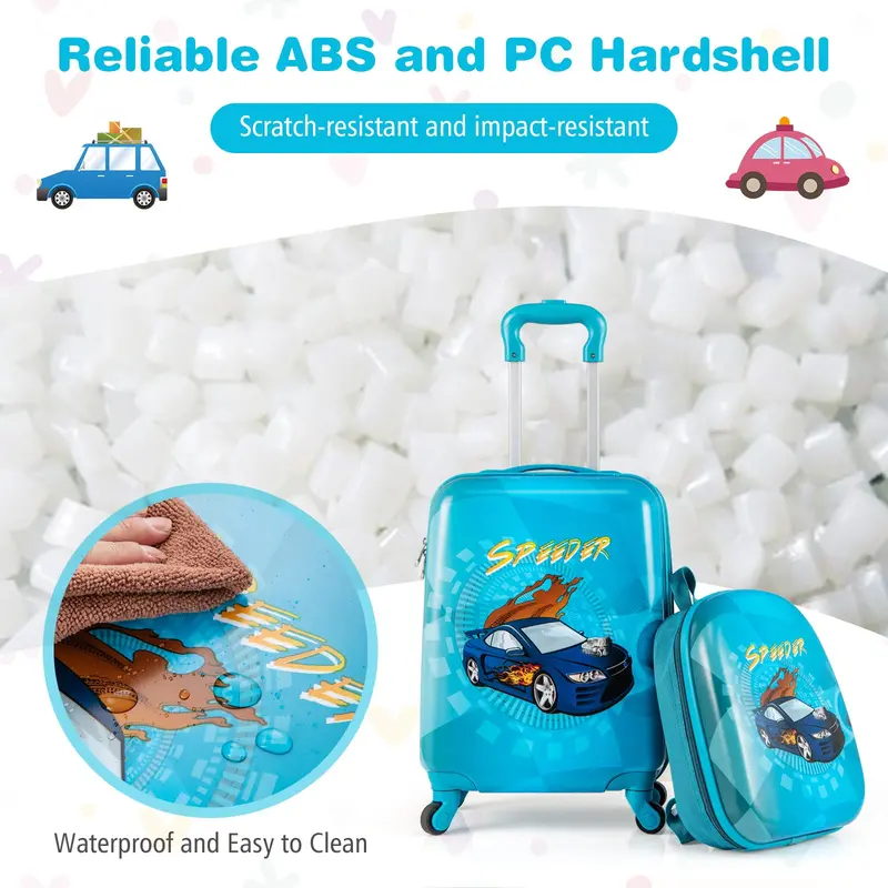 Toddler Travel Luggage Set – Navy 2-Piece Spinner Suitcase Bundle for Young Travelers