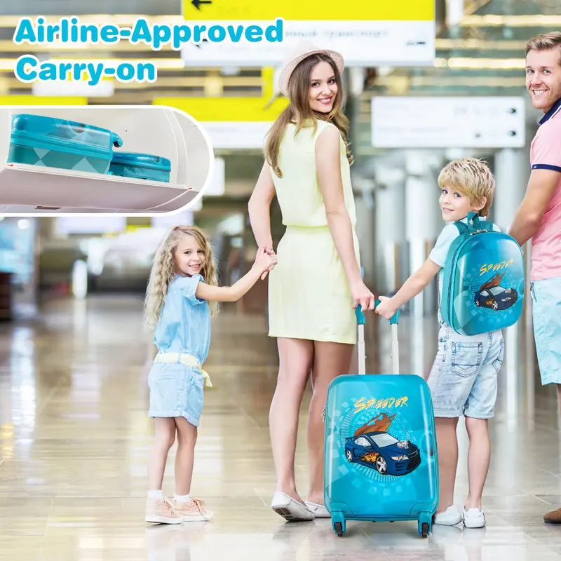Toddler Travel Luggage Set – Navy 2-Piece Spinner Suitcase Bundle for Young Travelers