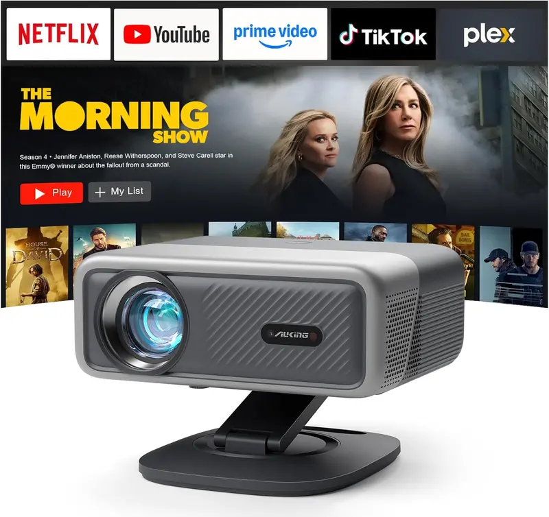 TOF-Powered 4K Smart Projector — 2500 ANSI, Real-Time Auto Focus, Official Streaming Apps