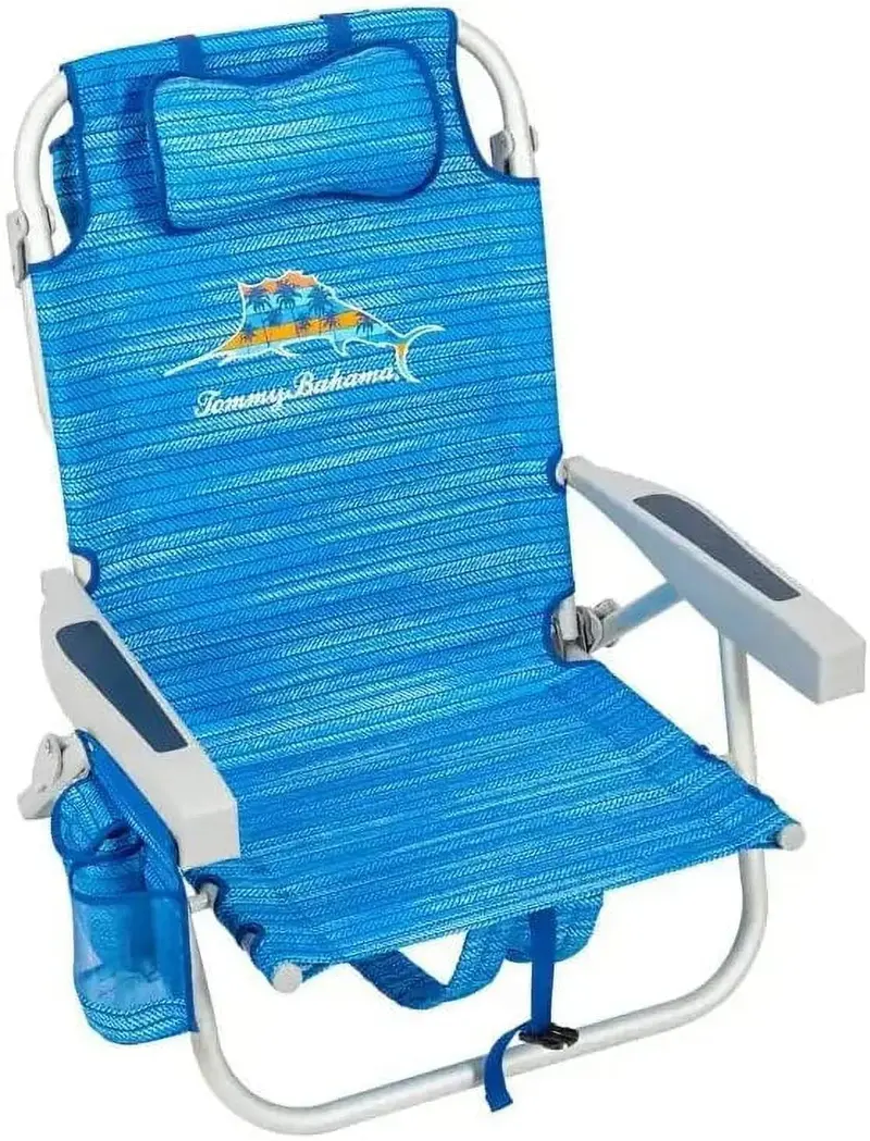 Tommy Bahama Backpack Beach Chairs – 2-Pack in Blue, Lightweight & Portable