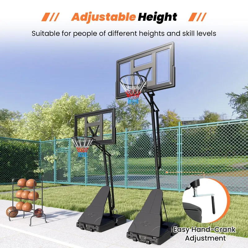 Tool-Free Adjustable Outdoor Basketball Goal – Height Range: 7.7 to 10 Feet 2