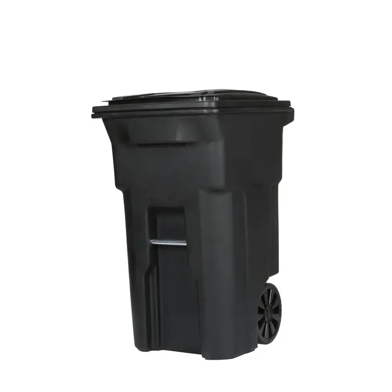Toter 64-Gallon Outdoor Garbage Can – Black Polyethylene, Lid & Wheels Included
