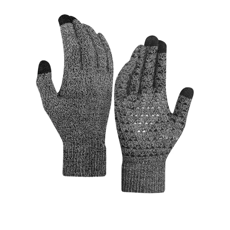 Touchscreen-Compatible Knit Gloves – Unisex Winter Gloves with Silicone Grip and Soft Lining
