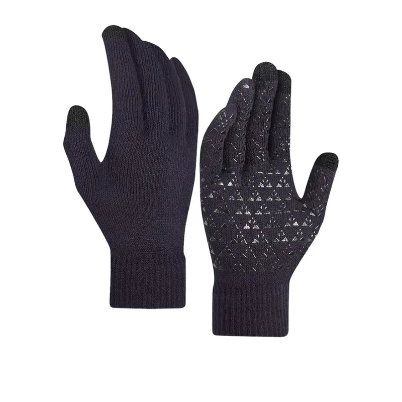 Touchscreen-Compatible Knit Gloves – Unisex Winter Gloves with Silicone Grip and Soft Lining