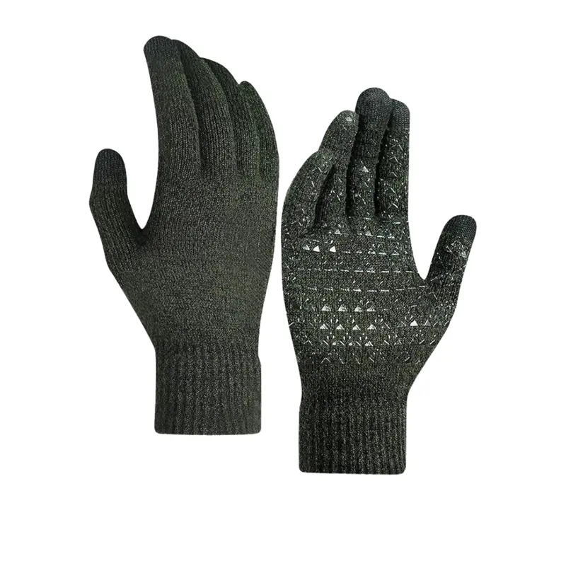 Touchscreen-Compatible Knit Gloves – Unisex Winter Gloves with Silicone Grip and Soft Lining