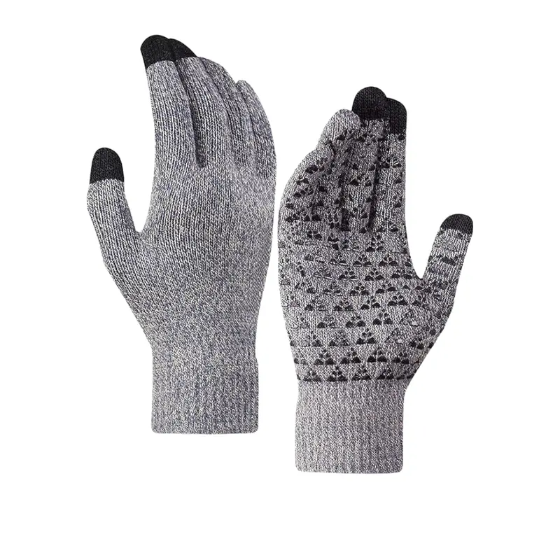 Touchscreen-Compatible Knit Gloves – Unisex Winter Gloves with Silicone Grip and Soft Lining