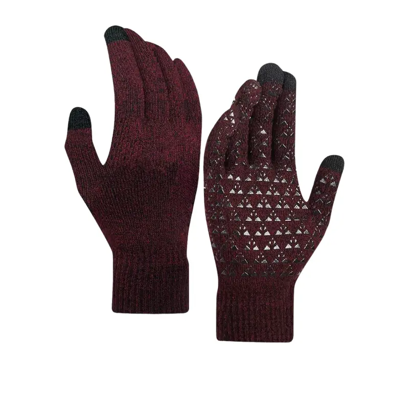 Touchscreen-Compatible Knit Gloves – Unisex Winter Gloves with Silicone Grip and Soft Lining