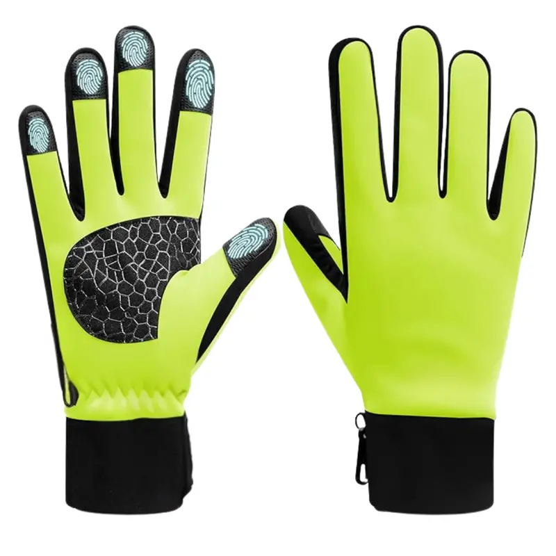 Touchscreen-Compatible Winter Gloves with Insulated Lining and Silicone Grip Palm