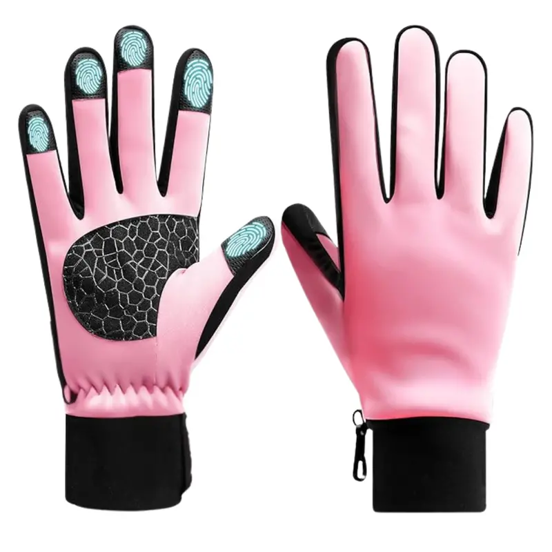 Touchscreen-Compatible Winter Gloves with Insulated Lining and Silicone Grip Palm