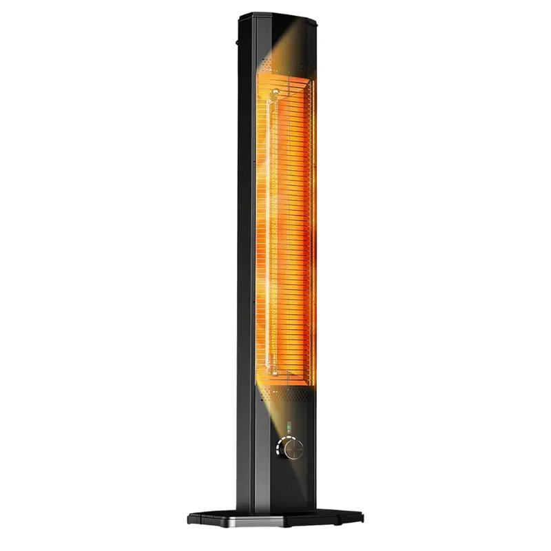 Tower-Style Electric Patio Heater with Adjustable Heat Settings and Remote Timer