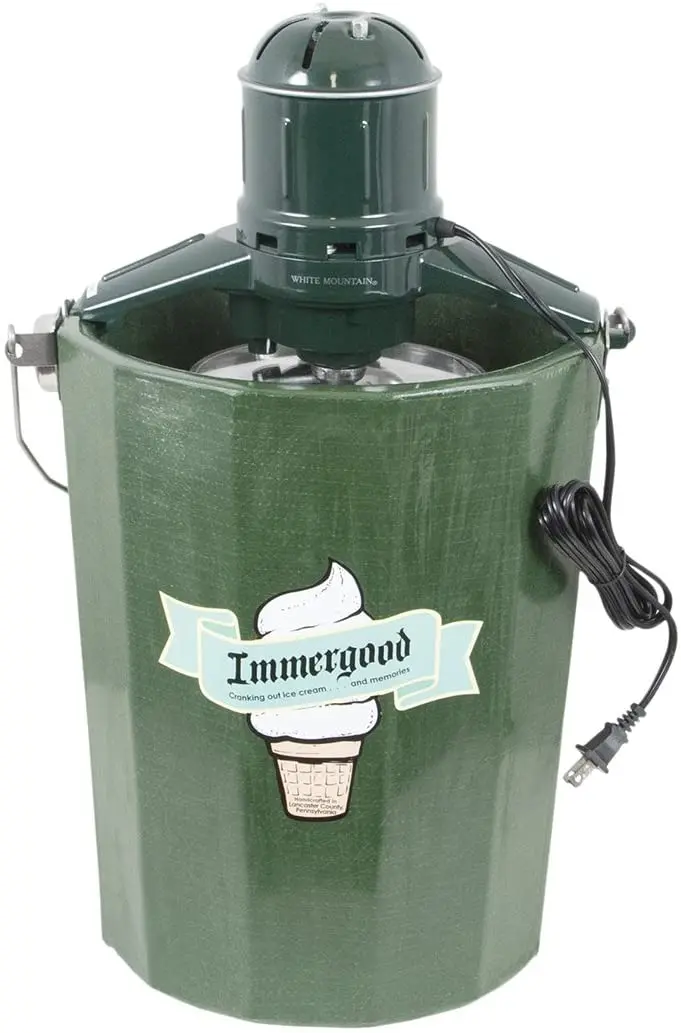 Traditional 6-Quart Electric Ice Cream Maker – Old-Fashioned Churn Style with Motorized Agitator