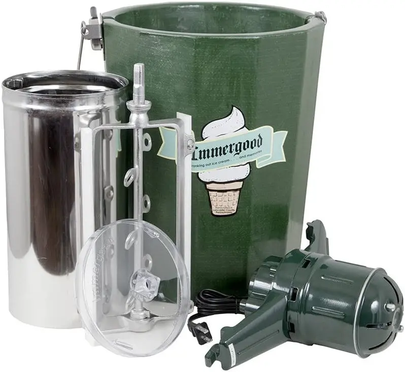 Traditional 6-Quart Electric Ice Cream Maker – Old-Fashioned Churn Style with Motorized Agitator