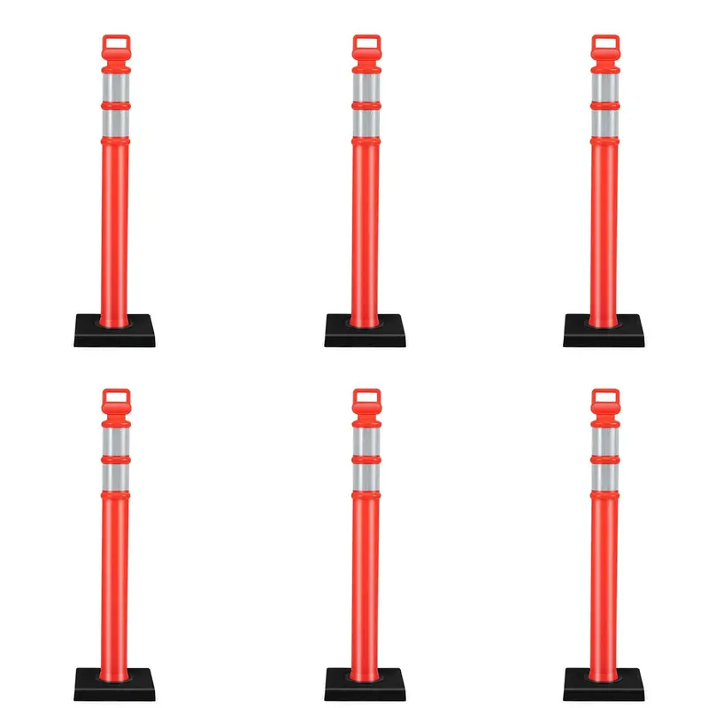 Traffic Delineator Post with Weighted Base for Indoor/Outdoor Use