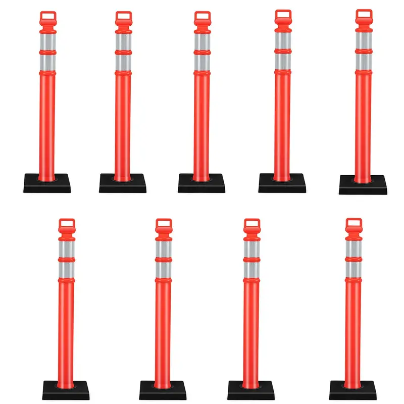 Traffic Delineator Post with Weighted Base for Indoor/Outdoor Use