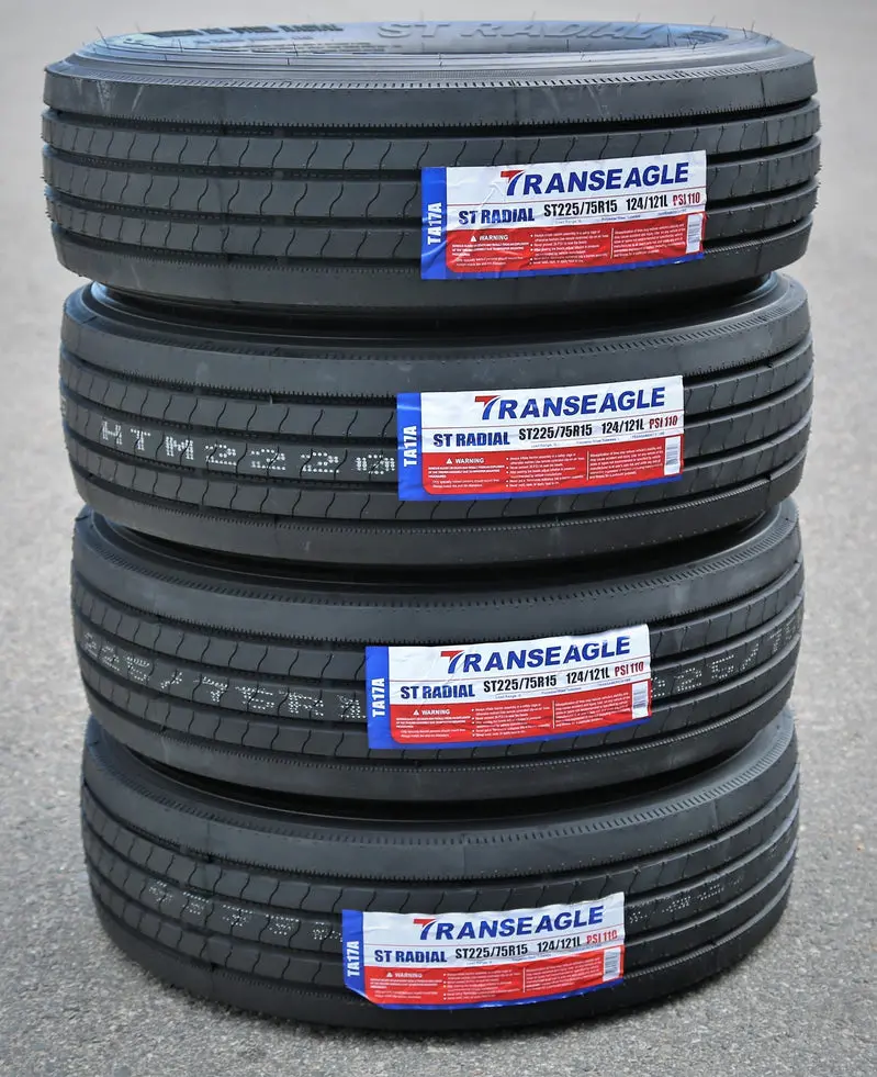 Transeagle ST225/75R15 Steel-Belted Trailer Tire Set (4) – Load Range G (14 Ply)