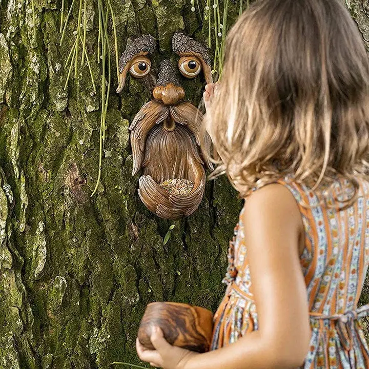 Tree Face Bird Feeder Station | Nature-Inspired Garden Wildlife Attractor