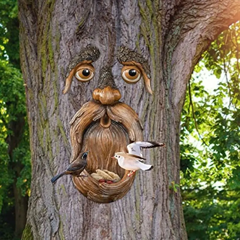 Tree Face Bird Feeder Station | Nature-Inspired Garden Wildlife Attractor