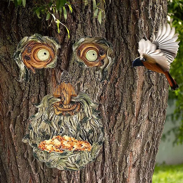 Tree Face Bird Feeder Station | Nature-Inspired Garden Wildlife Attractor