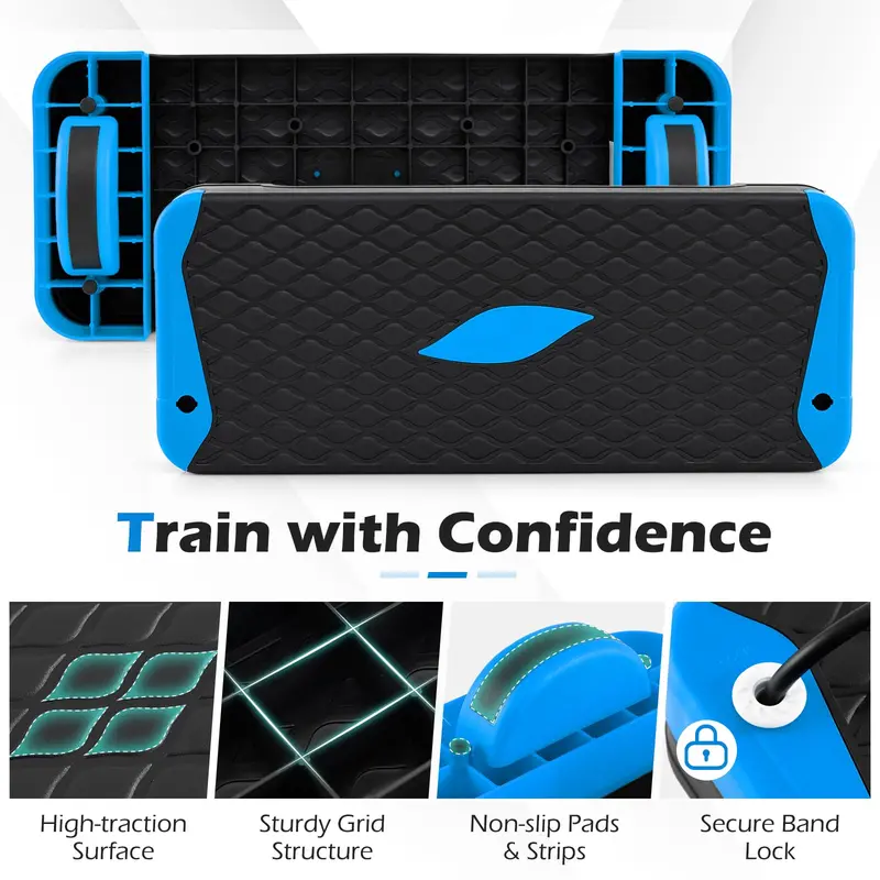 Triple-Function Adjustable Aerobic Step Platform Rated for Up to 600 lbs
